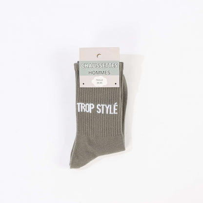 Chaussettes Homme “TROP STYLÉ” – Message Fun (39-45)