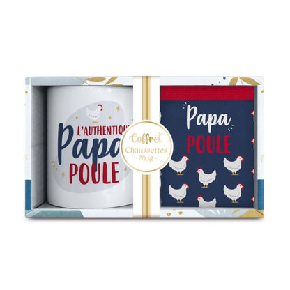 Coffret Cadeau Mug et Chaussettes Papa Poule – Idée Cadeau Papa JOY!
