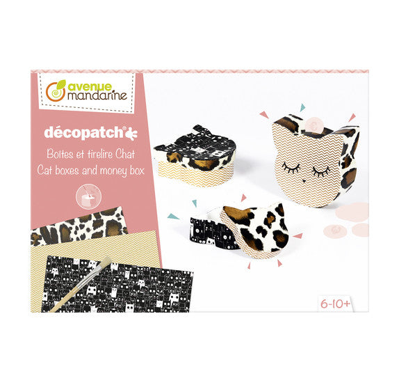 Creative box Cat box and piggy bank decopatch