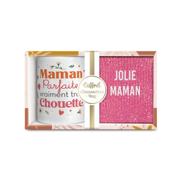 Pretty Mom gift box with mug and glitter socks