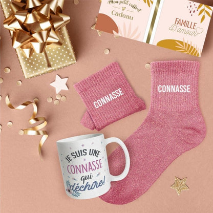 Coffret Mug Pailleté + Chaussettes Pailletées – Cadeau Fun (Plusieurs modèles) JOY!