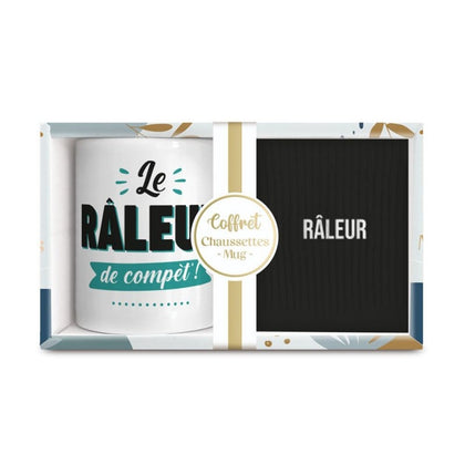 Coffret Cadeau Râleur de Compét’ – Mug & Chaussettes Humoristiques Homme JOY!