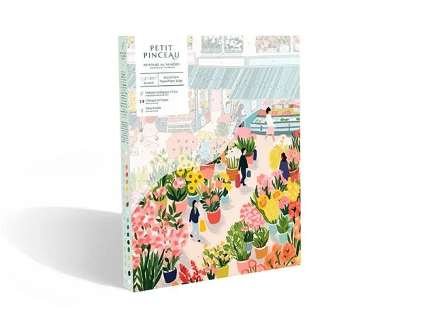 COFFRET PEINTURE AU NUMÉRO - PETIT PINCEAU - FLOWER MARKET PAR ZAZE ART LA PETITE EPICERIE