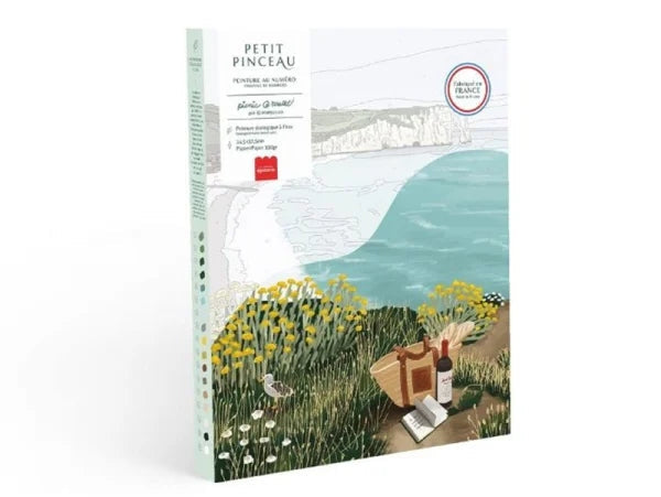 COFFRET PEINTURE AU NUMÉRO - PETIT PINCEAU - PICNIC À ÉTRETAT PAR ANANYA BHANDARI LA PETITE EPICERIE