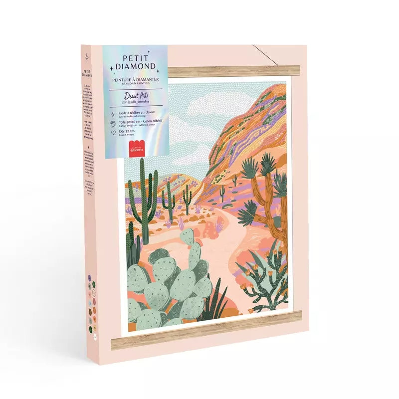 Coffret Petit Diamond – Desert Hills Kit Diamond Painting décor désert ocre et cactus LA PETITE EPICERIE