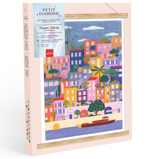 Small Diamond Box - Diamond Painting Colorful Houses by Coralie Fau