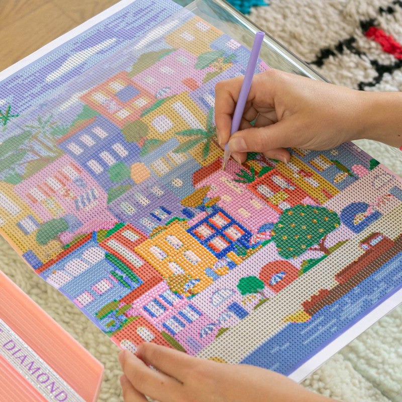 Small Diamond Box - Diamond Painting Colorful Houses by Coralie Fau