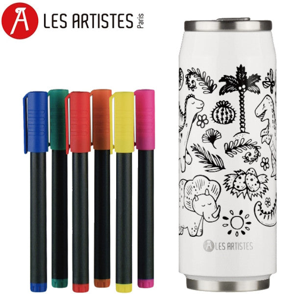 Creative 50 cL insulated can + 6 felt-tip pens - Les Artistes Paris