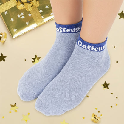 Socquettes Pailletées Colorées à Mot Fantaisie “Gaffeuse” – Taille Unique 36/42