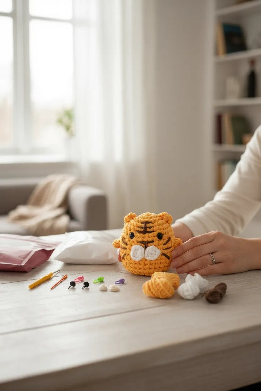 Kit amigurumi tigre au crochet complet DIY