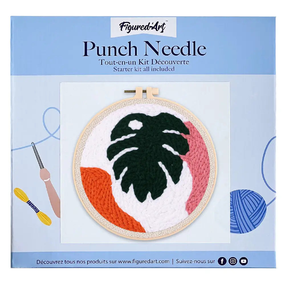 Punch Needle Grande Feuille verte Figured'art