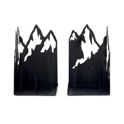 Serre-livres Montagnes Noir – Balvi | Métal Design Paysage Hivernal Balvi
