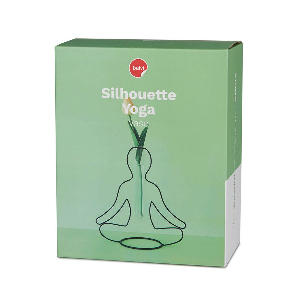 Vase Yoga Silhouette Noir – Balvi | Métal & Verre | Design Zen et Élégant Balvi