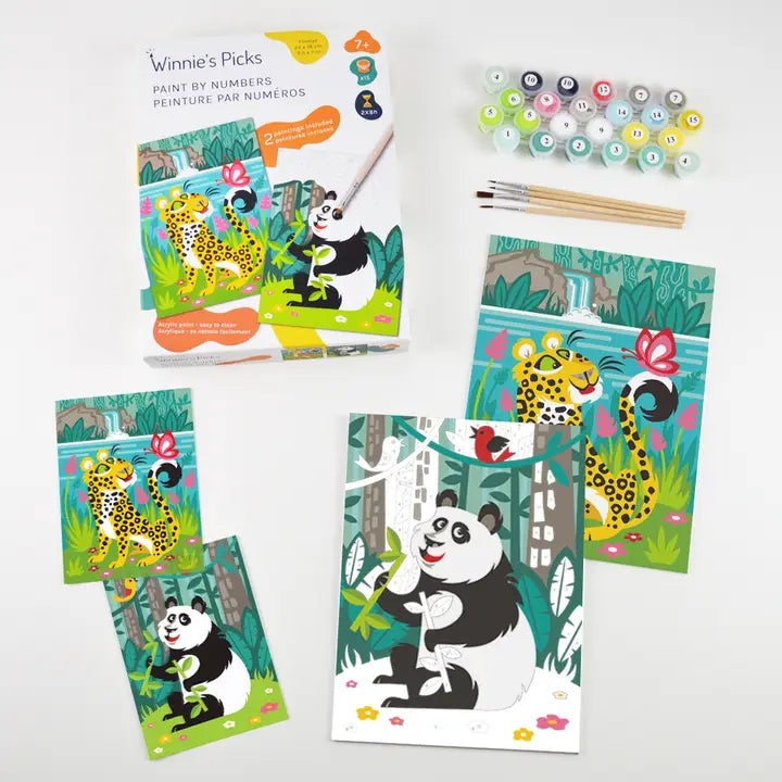 Peinture par numéros Kids "Panda & Leopard" Winnie's Picks