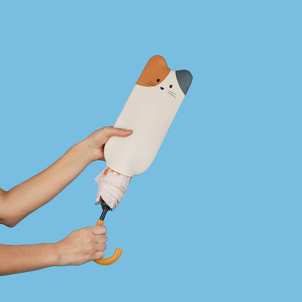 Parapluie Meowmbrella Calico – Balvi | Parapluie chat pliable avec housse néoprène Balvi