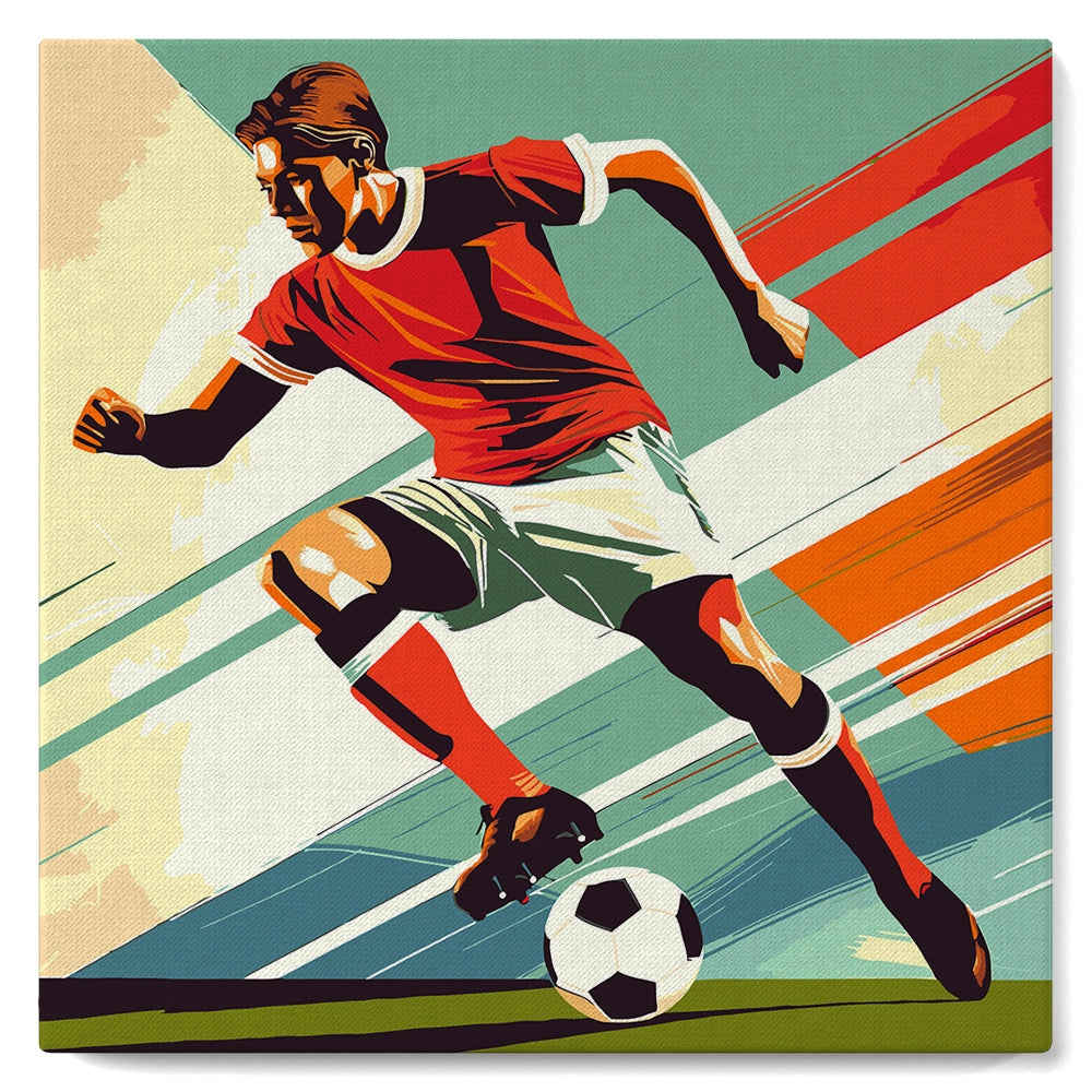 Mini Peinture par Numéros 20x20cm avec cadre Affiche sportive Football