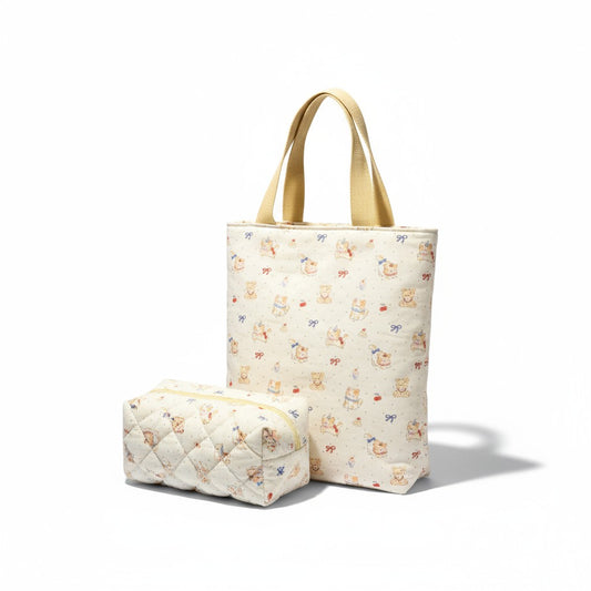 Coffret Kawaï Ronrons Chats & Oursons – Sac & Trousse Idée Cadeau MINISUKI