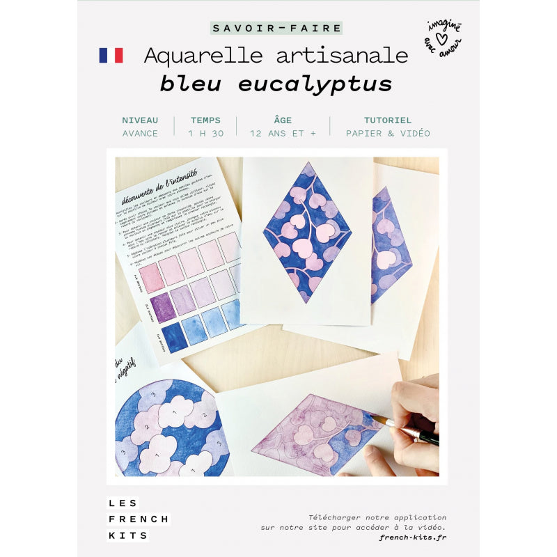 KIT AQUARELLE ARTISANALE "BLEU EUCALYPTUS" French kits French´Kits