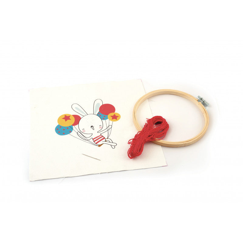 PARTIAL EMBROIDERY KIT FLYING RABBIT