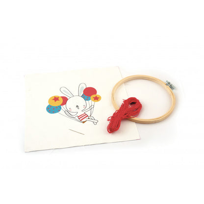 PARTIAL EMBROIDERY KIT FLYING RABBIT
