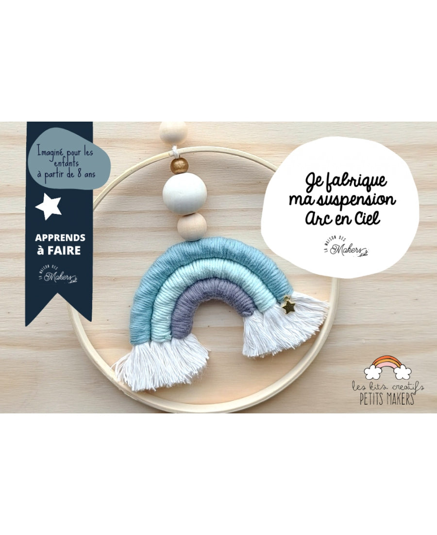Kit créatif : Je fabrique ma Décoration Arc en ciel - Coloris Bleu La Maison des Makers