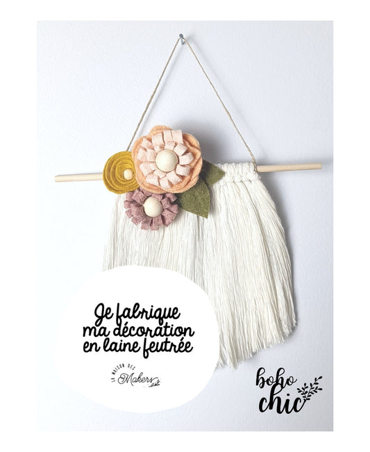 Kit créatif : Je fabrique mon Macramé Fleuri [Rose]- Collection Boho Chic La Maison des Makers