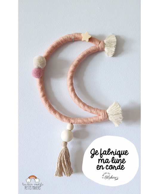 Petit Maker creative kit: I make my Moon out of rope - Powder pink color