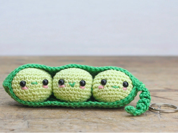 Kit crochet Amigurumi Porte clé - Petits Pois en cosse