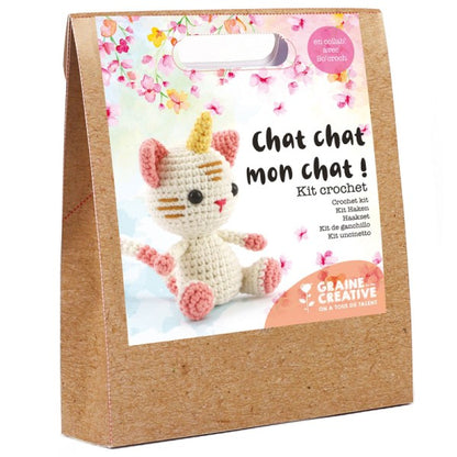 Kit Crochet Amigurumi Chat Licorne – Graine Créative | Peluche kawaii 15 cm GRAINE CREATIVE