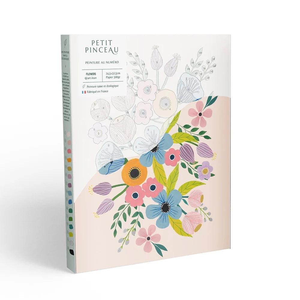 COFFRET PEINTURE AU NUMÉRO - PETIT PINCEAU - FLOWERS PAR ARTIISAN LA PETITE EPICERIE