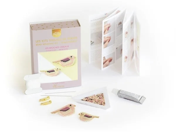 KIT ROSE MOUSTACHE - TISSAGE DE PERLES MIYUKI - LES JOLIS MOINEAUX LA PETITE EPICERIE