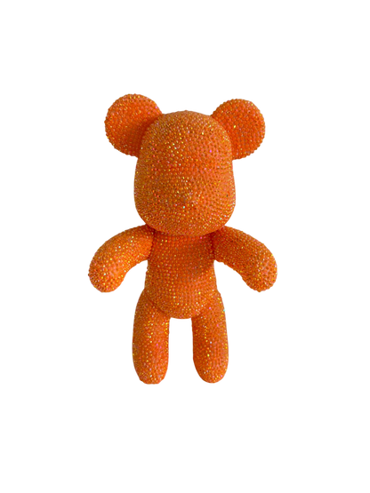 Ourson Crystal orange en PVC pour peinture diamant 5D