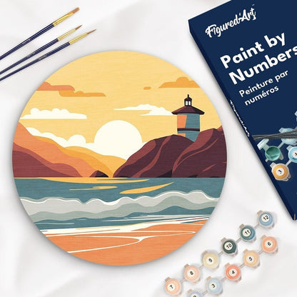 Peinture par Numéro sur Disque en bois - Plage de Malibu Figured'art