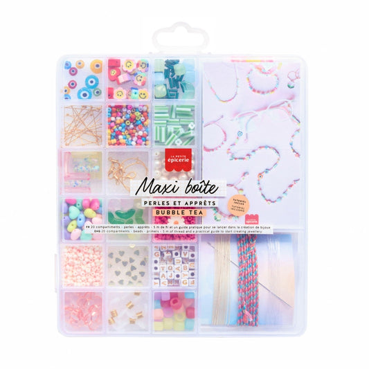 Maxi boîte de perles Bubble Tea – Kit bijoux DIY colorés