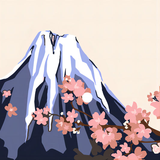 Peinture à numéro avec cadre 30x30 - Voyage au Mont Fuji JOY!