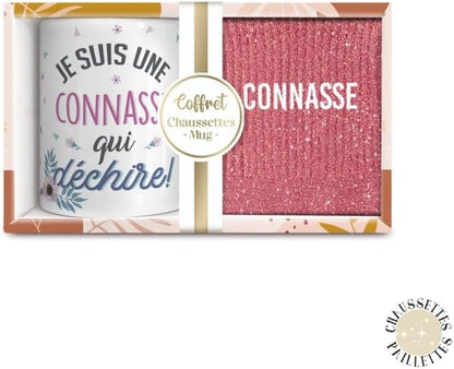 Coffret Mug Pailleté + Chaussettes Pailletées – Cadeau Fun (Plusieurs modèles) JOY!