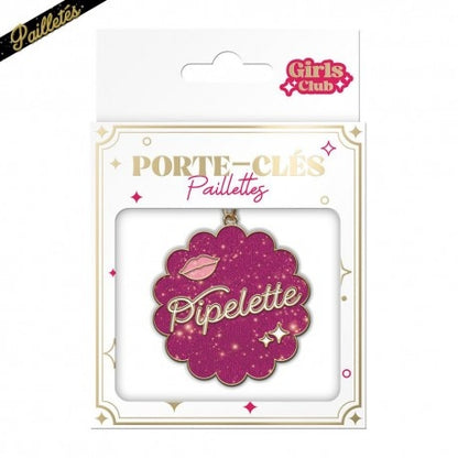 Porte-Clés Paillettes Pipelette – Cadeau Femme Humoristique JOY!