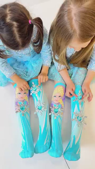Chaussettes MADMIA Frozen Elsa portées, style Disney fantaisie