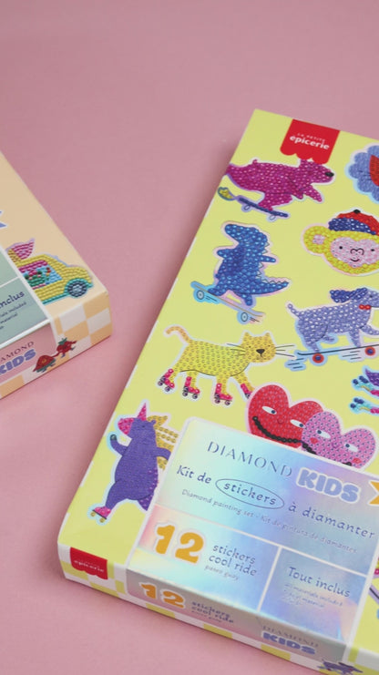 Coffret Diamond Painting Kids Cool Ride prêt à offrir, emballage coloré.