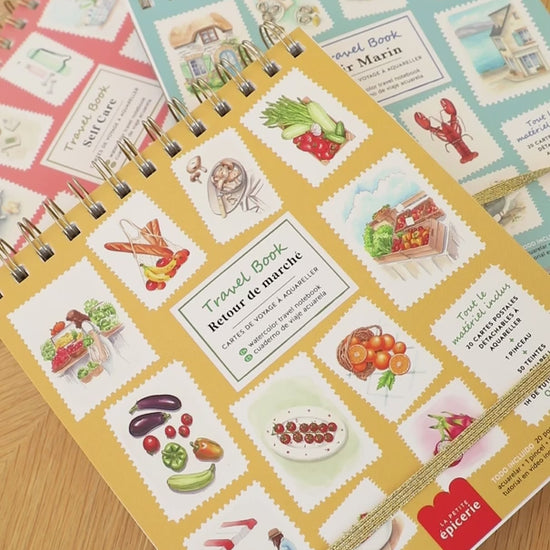 Travel Book Retour de Marché Carnet Aquarelle idée cadeau loisir créatif pour ado et adulte