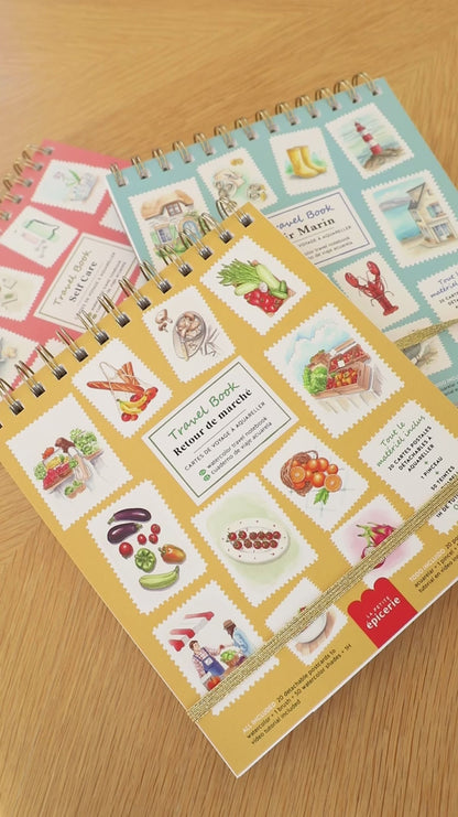 Travel Book Retour de Marché Carnet Aquarelle idée cadeau loisir créatif pour ado et adulte