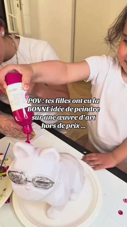 Kit Pouring Art Figurine à Personnaliser – Teddy, Lapin, Chien Ballon,Bulldogue, Labubu, Basket