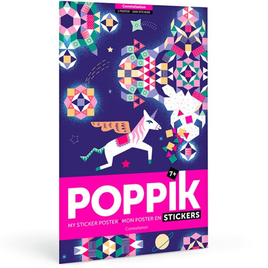 Poster Constellations enfant Poppik – 1000 stickers – Activité créative inspirée Montessori poppik