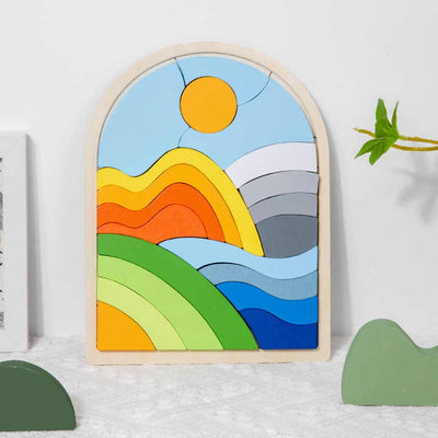 Montessori Rainbow Horizon Puzzle