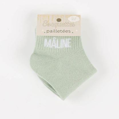 Socquettes à Paillettes MALINE – Message Malicieux & Tendance (36-42)