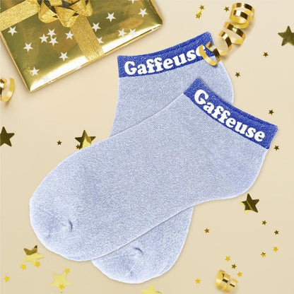 Socquettes Pailletées Colorées à Mot Fantaisie “Gaffeuse” – Taille Unique 36/42