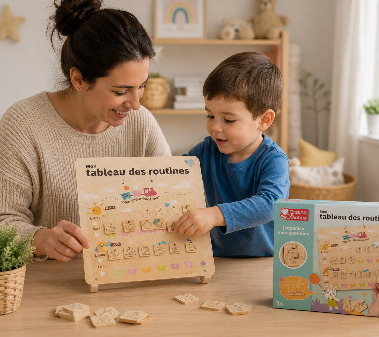 Mon Tableau des Routines en Bois – Graine Creative | Autonomie dès 3 ans GRAINE CREATIVE