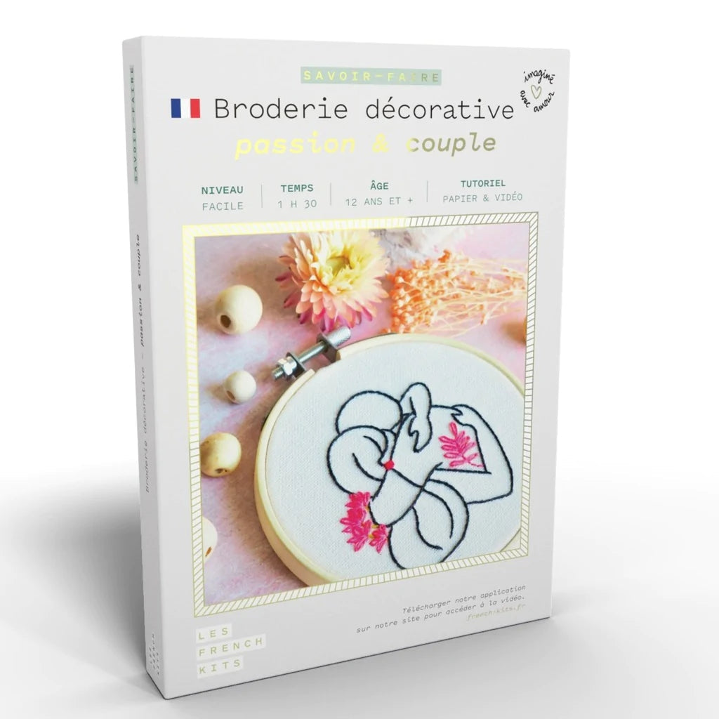 Kit Broderie Débutant Couple – French’Kits Coffret Créatif Amoureux French´Kits