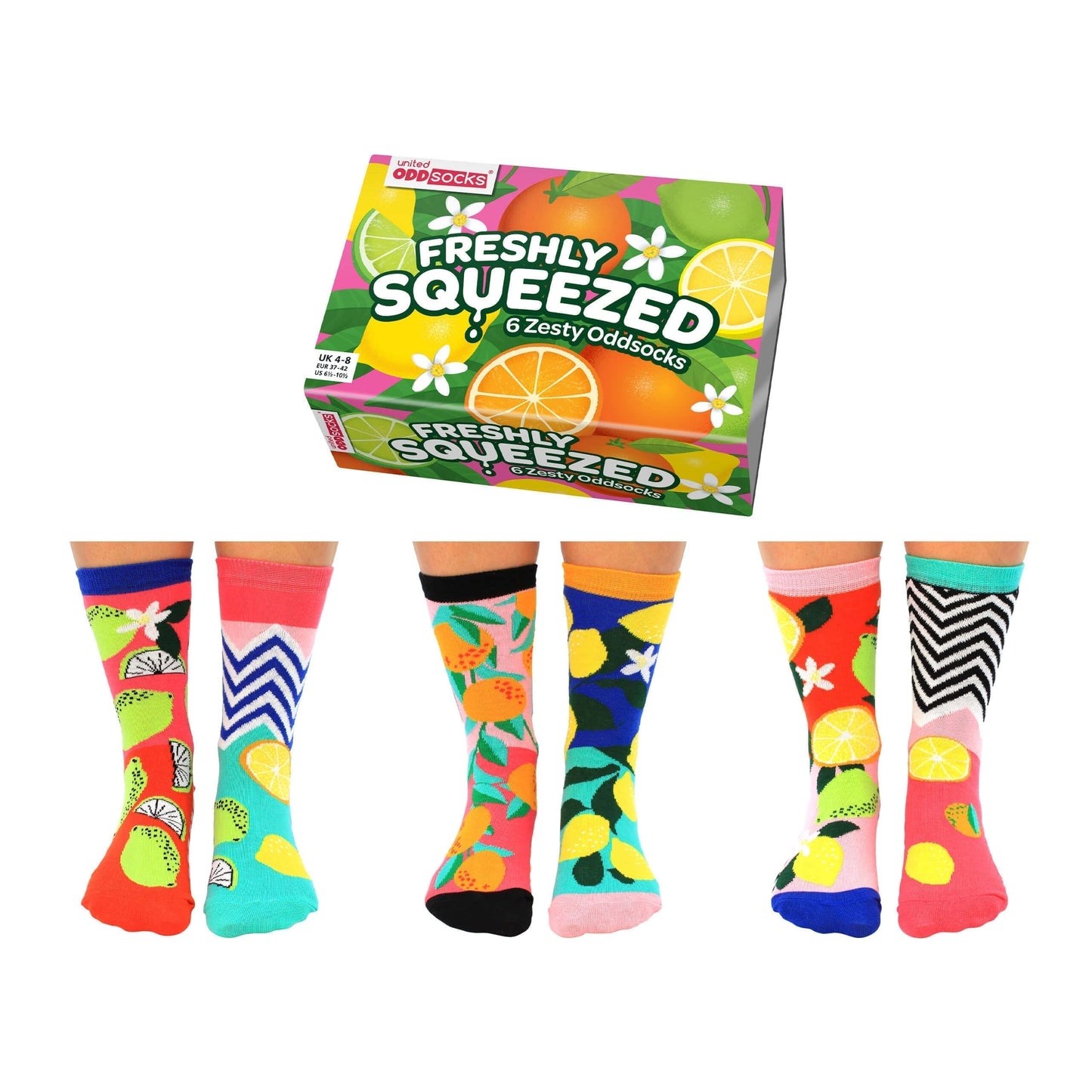 UNITED ODDSOCKS - FRESHLY SQUEEZED - COFFRET CADEAU ADULTE EUR 37-42 United Oddsocks