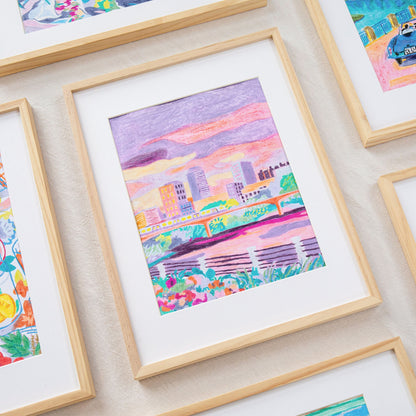 Œuvre pastel contemporaine Love in Seoul décorative